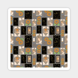 Tarot Card Pattern - Minor Arcana - Suit of Aces Magnet