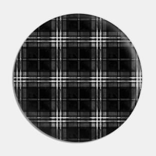 Gray Black Plaid Tartan Pattern Pin