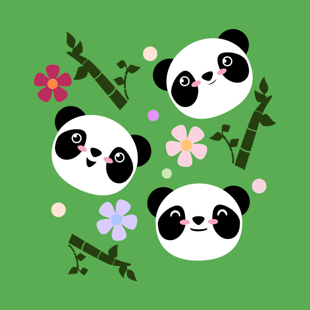 Kawaii Panda Faces by LyddieDoodles