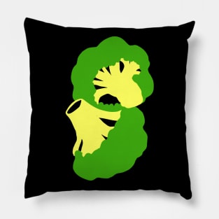 Broccoli Cutout Artwork - Warhol Vegetables (Vegetarian or Vegan Idea) Pillow