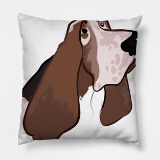 Cute Basset Hound Drawing Pillow