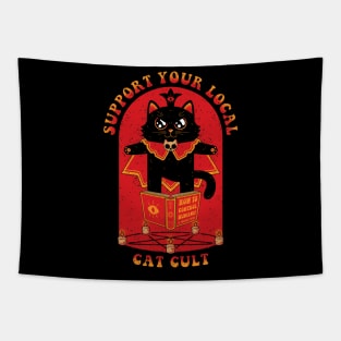 Support Your Local Cat Cult Tapestry