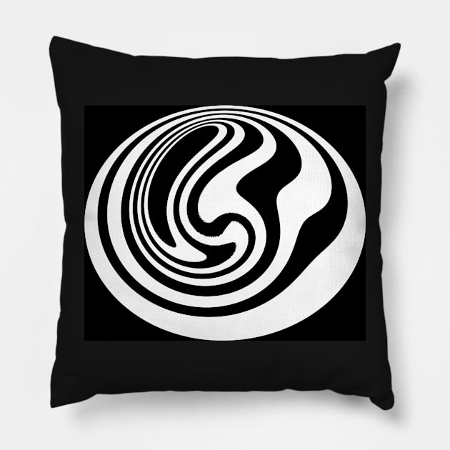 Black and White whirl Pillow by Goodlucklara