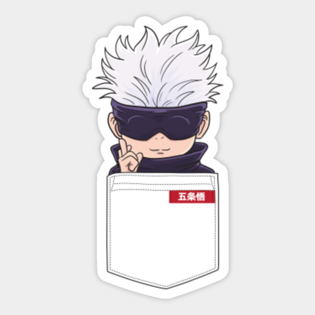 Anime Satoru Gojo Blindfolded Chibi Pocket Jujutsu Kaisen Sticker Teepublic