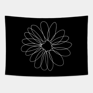 DAISY FLOWER - Daisy One Line Art  - Daisy Single Line Art Tapestry
