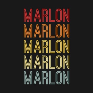 Marlon Name Vintage Retro Pattern T-Shirt