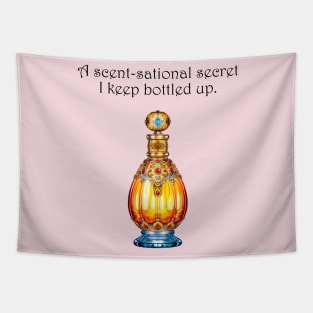 Scent-sational Secrets: Vintage Perfume Bottle Design Tapestry