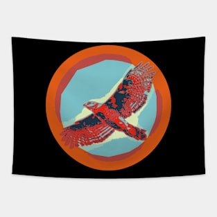 Red shoulder hawk flight Tapestry