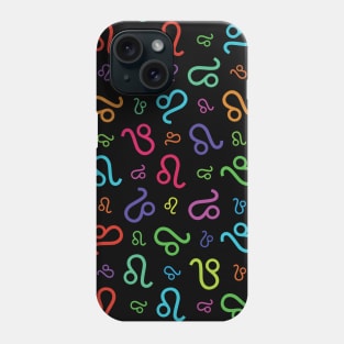 Pattern Leo Zodiac Sign Horoscope Astrology Symbol Black Phone Case