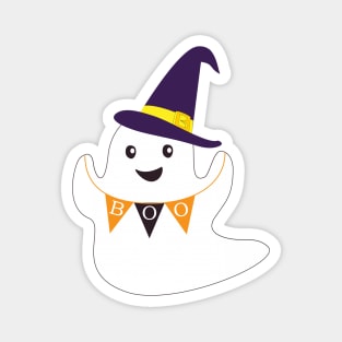 Boo Cute Ghost - Happy Halloween Magnet