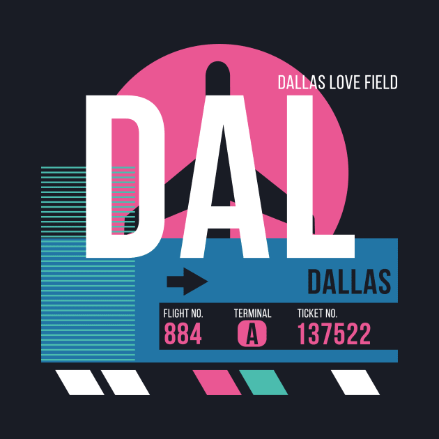 Dallas (DAL) Airport // Sunset Baggage Tag by Now Boarding