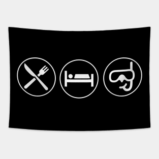 Diving Eat Sleep Dive Scuba Snorkeling Diver Gift Tapestry