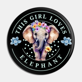 this girl loves elephant cute baby colorful elephant Pin