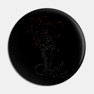 Mermaid Ariel skeleton black Pin