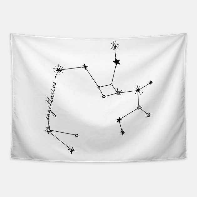 Sagittarius Zodiac Drawing Constellation Sticker Sagittarius Tapestry TeePublic