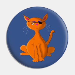 Sad Orange Tomcat Pin