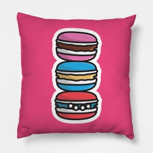 Set of Donuts with Icing Sticker vector illustration. Food objects icon concept. Set of colorful glossy donuts with glaze and powder sticker vector design with shadow. Pillow