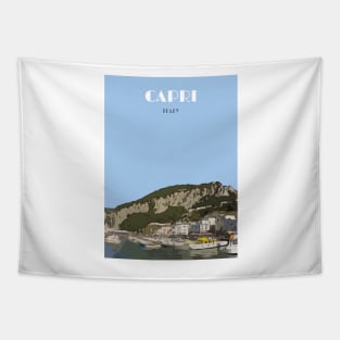 Capri Travel Poster Print Tapestry