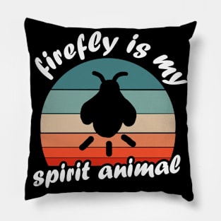 My spirit animal firefly saying retro beetle Pillow