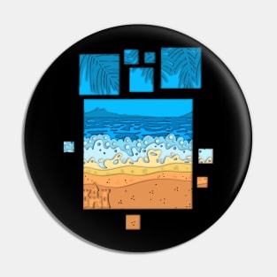 Beach Cut Paper Landscape Pin