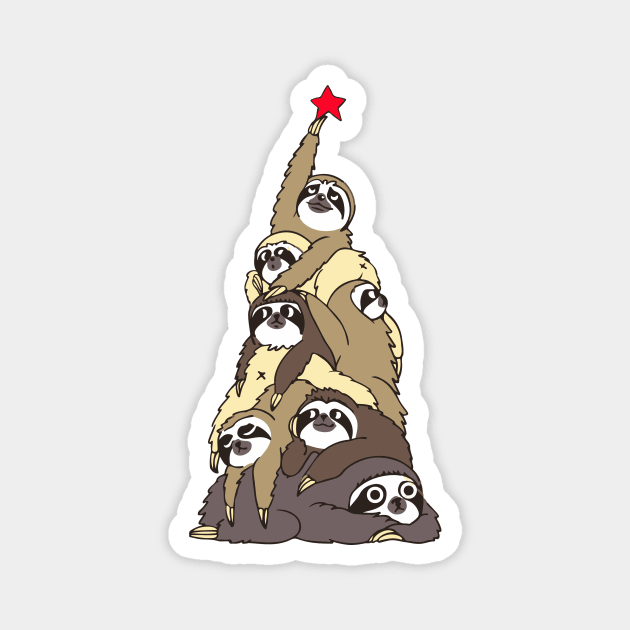 Christmas Sloth Magnet by Gamcit's