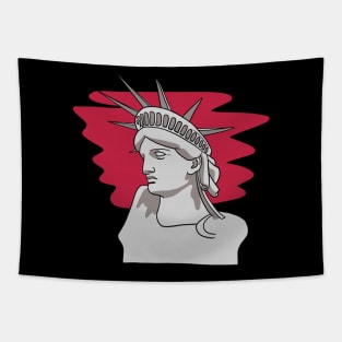 Statue of Liberty with Sunset Background Tapestry