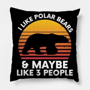 i like polar bears and maybe 3 people Pillow