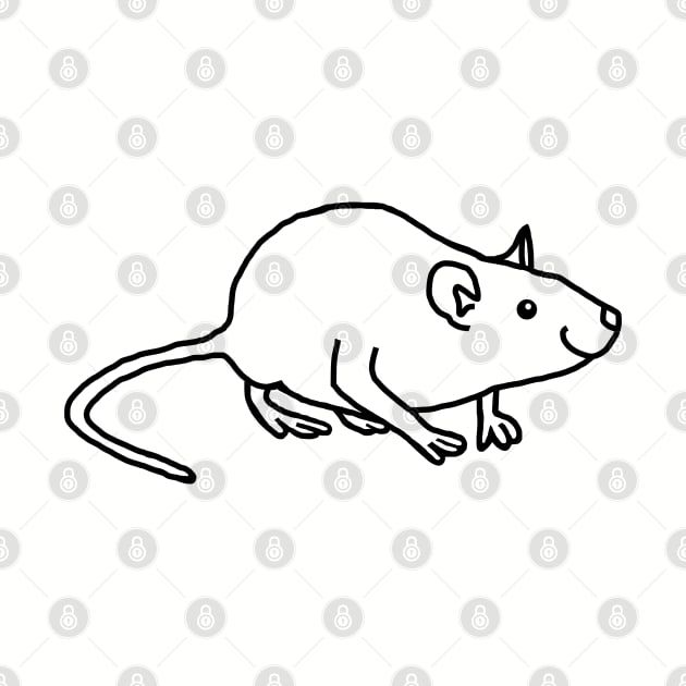 Cute Rat Outline Minimal Design by ellenhenryart