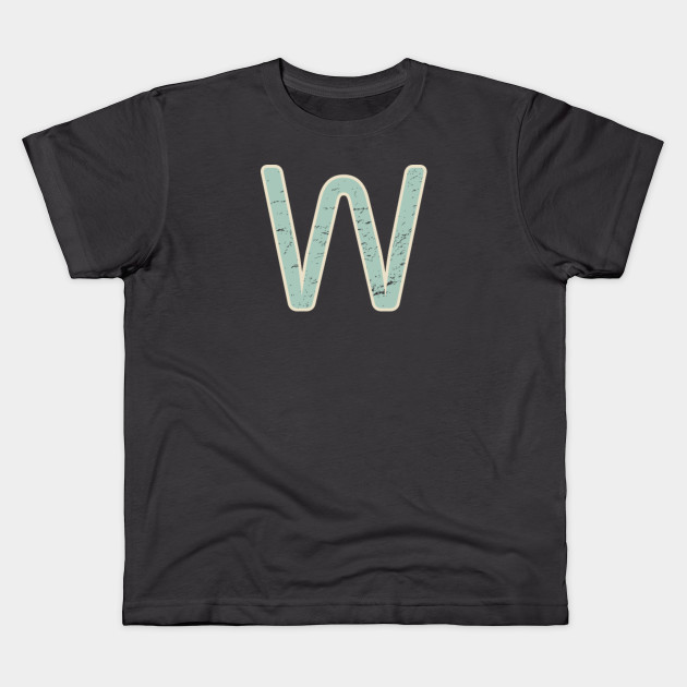 Letter W Vintage Distressed Initial Monogram Monogram W Kids T