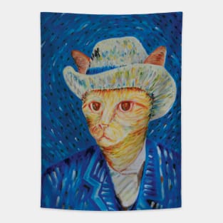 Klimt portrait with grey felt hat Tapestry