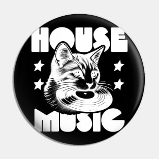 HOUSE MUSIC  - Cat Bites Vinyl (White) Pin