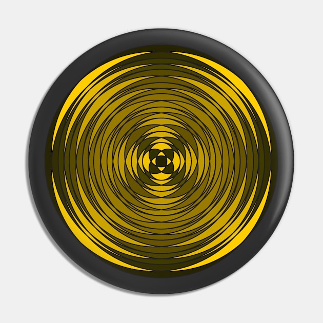 Fuzzy Circular Logic Yellow 8 Pin by The Knotty Works