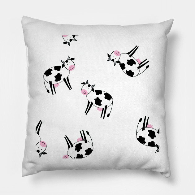 Cute Cow And Milk Stains Pattern Cow Pillow Teepublic