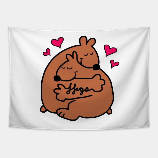 Bear Hugs Tapestry by wolfmanjaq