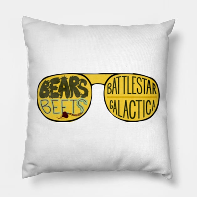 bears, beets, battlestar galactica -glasses Pillow by JemmyTT