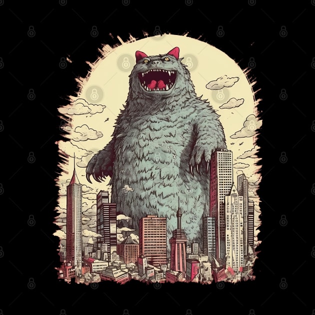 Catzilla Cat Kitty Japan by PlayfulPrints