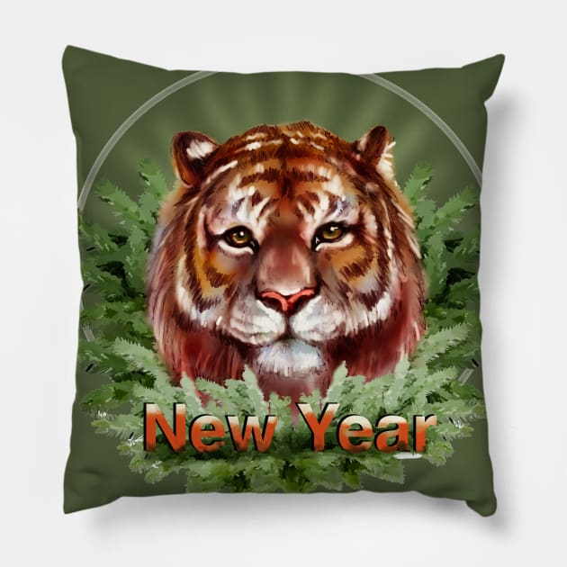 tiger new year Pillow by EEVLADA