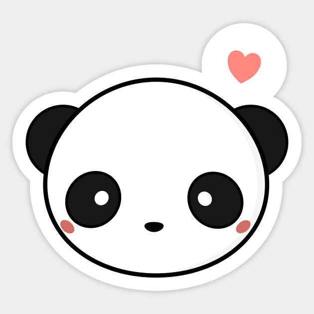 Kawaii Cute Panda With Heart Art Print by Wordsberry