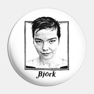 Bjork // Retro Fan Design Pin