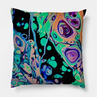 Colorful pouring abstract art Pillow