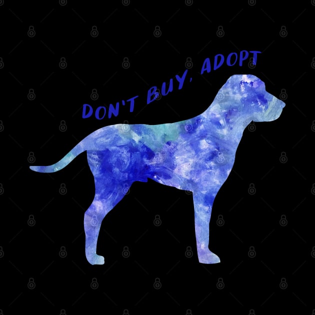 Dont buy adopt cute watercolor dog blue by WatercolorFun