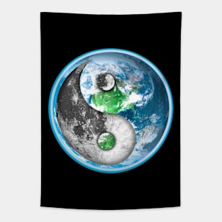 Yin Yang Moon and Earth Tapestry