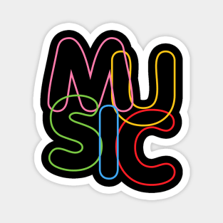 Modern LGBTQ Color MUSIC Typography for musicians Magnet