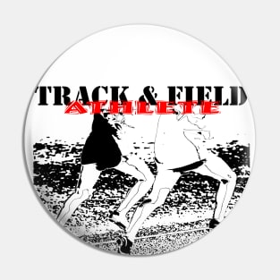 Two runners with Track & Field Athlete written Pin