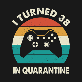 I Turned 38 In Quarantine - Sunset Retro Vintage 1982 38th Birthday Gift T-Shirt