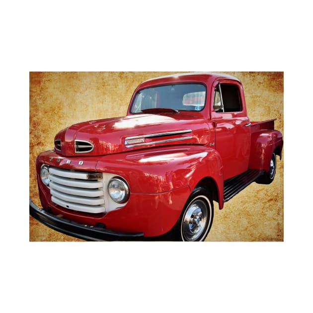 1949 Red Ford F1 Pickup Truck by JimDeFazioPhotography