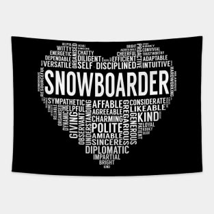 Snowboarder Heart Tapestry