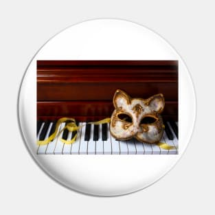 Cat Mask On Piano Keys Pin