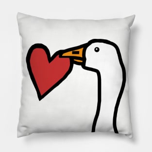 Game Goose Stealing a Heart on Valentines Day Portrait Pillow