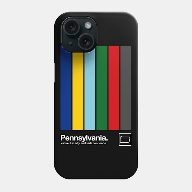 Pennsylvania State Flag // Original Minimalist Artwork Poster Design Phone Case by DankFutura